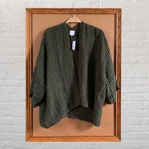 Sonoma Green Open Front Sweater One Size